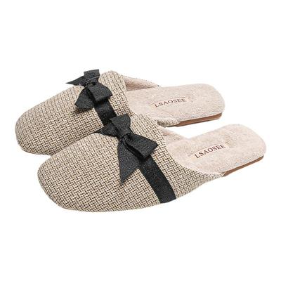 秋冬季棉拖鞋精致小方头保暖时尚