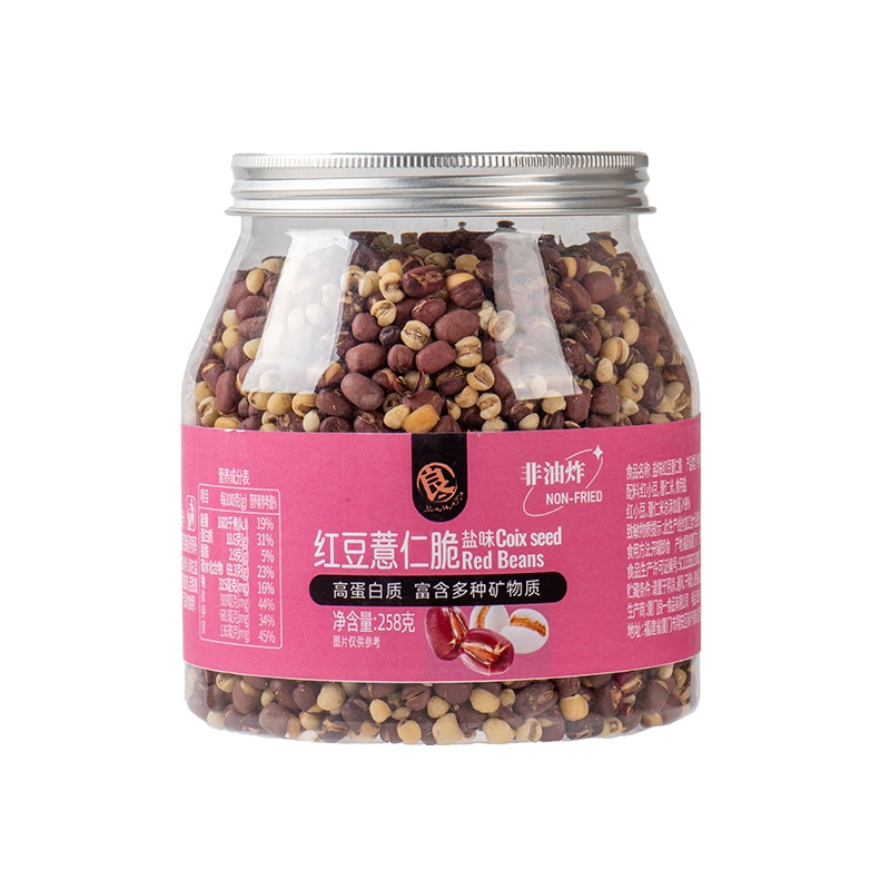良一红豆薏仁脆盐味高蛋白258g烘烤清香解馋零食即食冲泡煮水茶