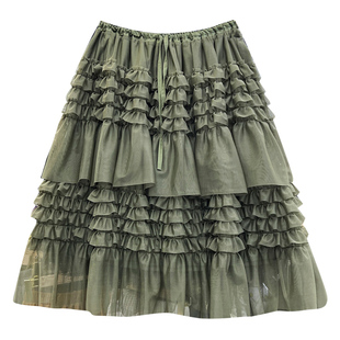 冬季层层网纱蛋糕裙短裙纱裙半身裙女秋冬2025新款小个子蓬蓬中裙