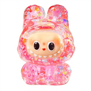 仿真拉la布布可爱玩偶手办男孩夜光玩具水晶模型摆件送女生日礼物