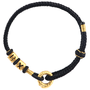 黄金金龙平安扣手链男士龙年本命年女红绳字母转运珠龙鳞情侣手绳