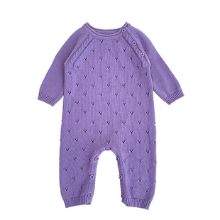 呱呱baby新生婴儿毛衣长袖针织衫秋冬男女宝宝爬服保暖开衫连体衣