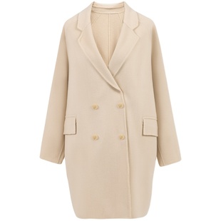 羊范 招牌小个子短款100纯羊毛呢外套女秋冬赫本风宽松双面呢大衣