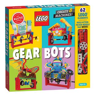 乐高齿轮机器人 英文原版 LEGO Gear Bots Create & Machines 手工创意操作书 乐高积木折纸DIY玩具书 益智游戏 搭乐高可动小机器
