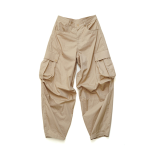 Scabal Cashmere Cotton珍稀羊绒棉 油润卡其色窄口大宽松工装裤