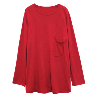 胖mm秋冬斜贴大口袋针织衫木子理想大码女宽松藏肉休闲内搭200斤