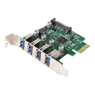 CY 7口HUB PCI-E转USB3.0四口扩展卡 后置/pcie转4口usb3.0转接卡