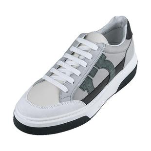 FERRAGAMO/菲拉格慕男 Gancini 刺绣皮质板鞋男士2025新款XY推广