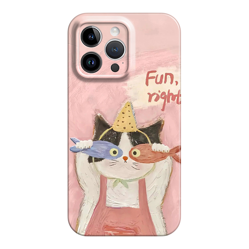 爱吃鱼的猫咪适用iphone17promax菲林手机壳苹果16华为p70nova7vivox300iqoo11软红米k80note14小米15一加13T