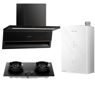 万和豆蔻16LS6零冷水三件套装抽油烟机燃气灶套餐16升一级能效