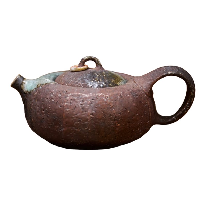 林连手作柴烧粗陶南瓜茶壶
