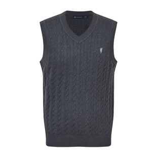 【包芯纱】POLOWALK针织马甲秋冬新款简约毛衣休闲上衣V领背心男