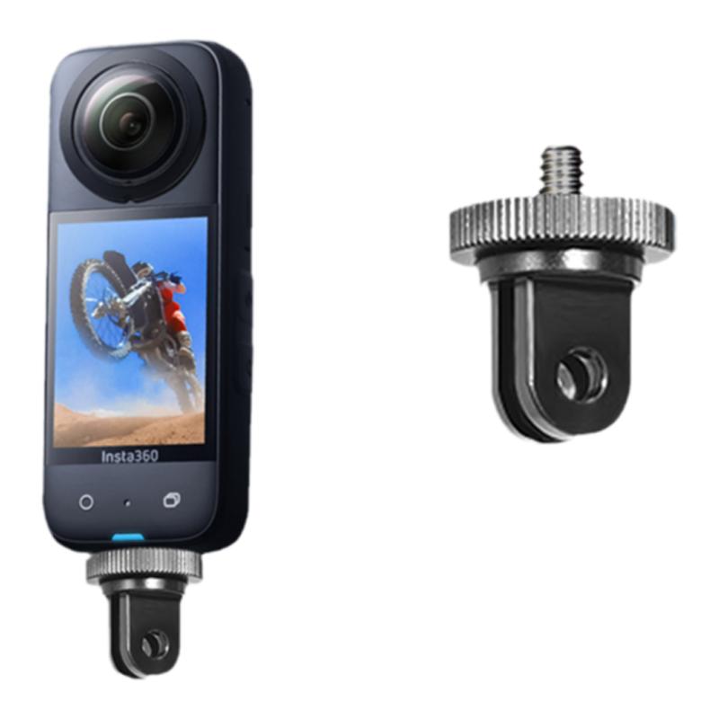 适用insta360 one x/x2/x3全景运动相机头盔支架转接头insta360onex3自行车骑行1/4铝合金转换座x4延长臂配件