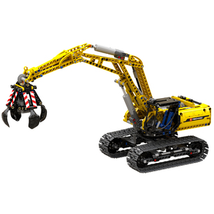 大砖积木42006挖掘机积木分掰式抓料机电动挖掘机【春节不打烊】