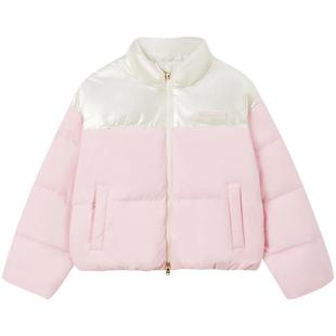 【90%羽绒 】eland kids衣恋童装女童羽绒服冬季立领短款面包服