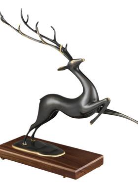 招财全铜一跃千里玄关卧室电视柜酒柜客厅装饰品家居轻奢高档摆件