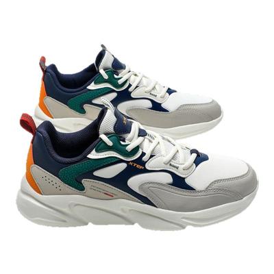 特步男鞋皮面防水老爹鞋男款官网