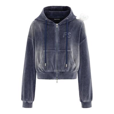 FRAILSTATE 2025新款女士可拆卸玩偶丝绒连帽衫银泰百货 301260