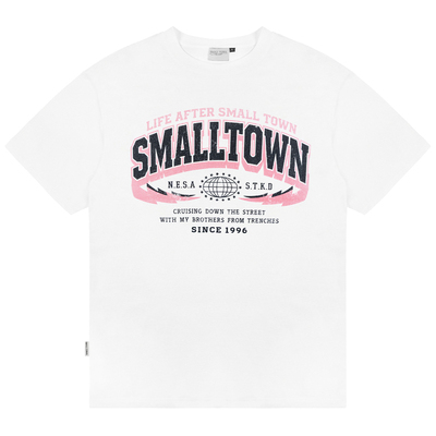 STK SmallTownKid美式系列透明贴钻短袖T恤复古字母印花圆领上衣