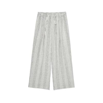 roderic wong x LOOKNOW2026春季新款亚条纹阔腿裤