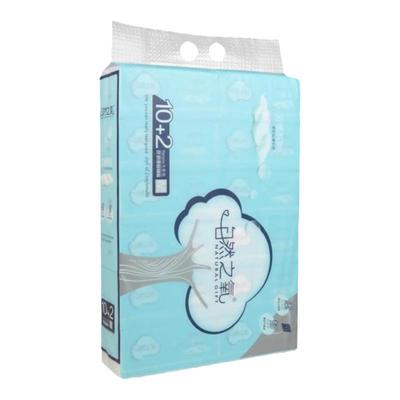 自然之氧12包印花抽纸原木无添加