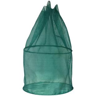 新款折叠轻便捷鱼护网钢圈加厚渔箱螃蟹龙虾泥鳅养鱼网圆形装鱼袋