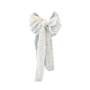 白色波点蝴蝶结长条丝巾女韩系时尚气质领巾飘带薄款系脖围脖配饰