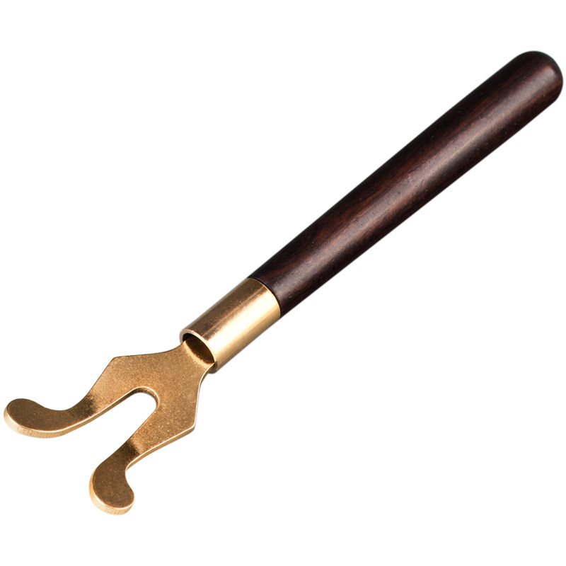 纯手工檀木壶持铜质盖纯铜铁壶