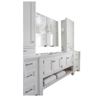 法式奶油风浴室柜卫生间实木定制洗手脸面池盆组合美式落地洗漱台