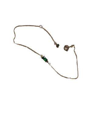 祖母绿色手链方形绿色锆石气质手链精致百搭手链女款小众通勤轻奢