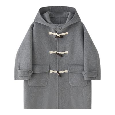 虾酱麻麻灰色双面呢大衣