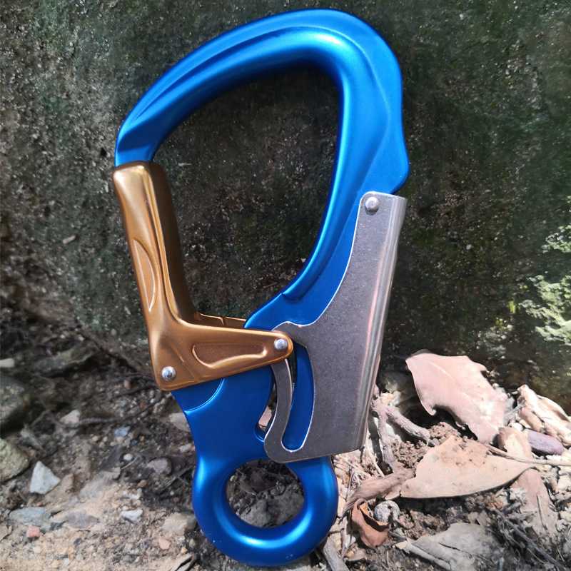 35KN高拉力铝钩户外航空铝合金登山扣D型自动主锁安全绳带爬山钩