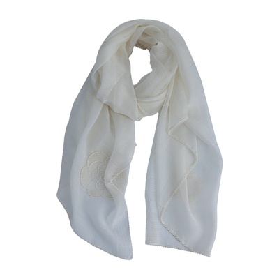 四季可用钉珠小香风真丝羊毛围巾