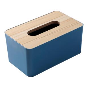 木纹盖纸巾盒家用客厅高档轻奢创意桌面茶几收纳餐巾抽纸盒子简约