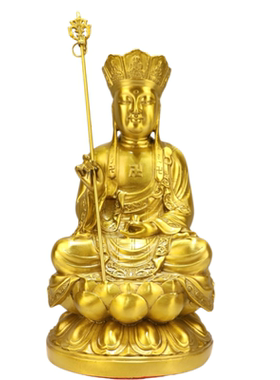 九华山地藏王菩萨莲花坐像黄铜家居寺庙佛堂供奉摆件乔迁店铺送礼