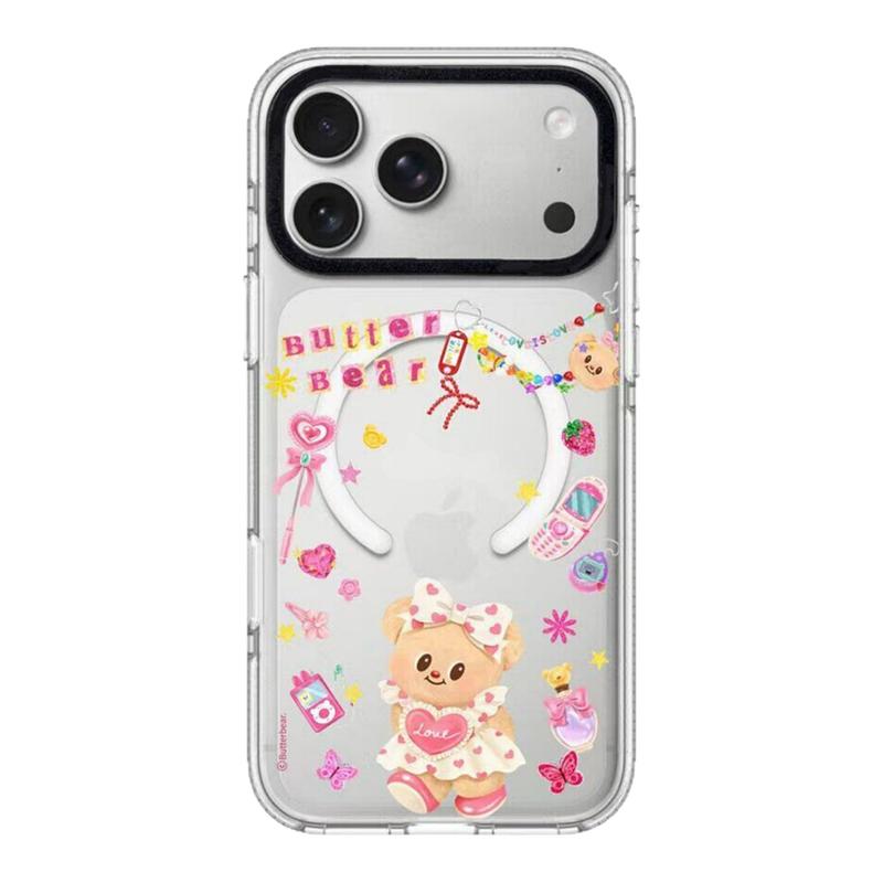 【韩国代购】白边爱心标签黄油小熊适用iphone17手机壳苹果17/16/15promax防摔14pro/plus磁吸Magsafe苹果13