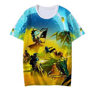 飞鹰地狱潜者T恤潜兵2短袖体恤游戏周边痛衣夏ps5衣服青少年汗衫