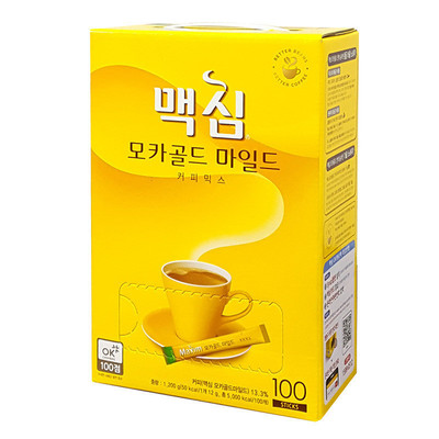 韩国进口麦馨摩卡味三合一maxim速溶咖啡100条盒装办公室提神咖啡