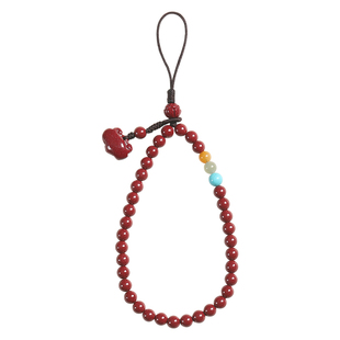 朱砂手机链挂件紫金砂平安锁男女精致防丢手腕挂绳手机壳挂饰礼物