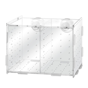 鱼缸斗鱼隔离盒亚克力外挂隔离网分离盒保护小鱼繁殖孵化盒箱吸盘