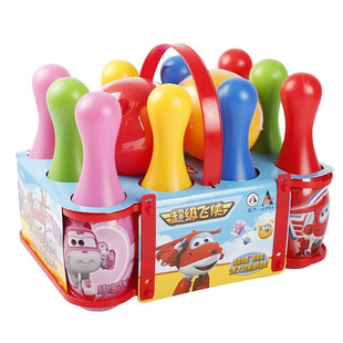 奥杰授权正品 新版超级飞侠保龄球套装 儿童室内球类玩具 送球道