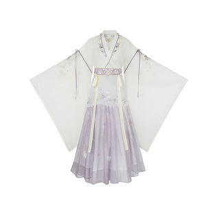 云藏月绣 鸢尾 原创国风魏晋南北朝大袖襦紫色刺绣九破裙汉服女夏