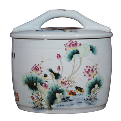 家用带盖陶瓷米缸面粉缸储物罐