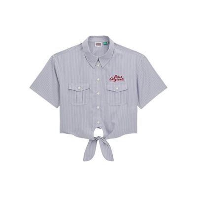 GUESS露腰翻领短袖衬衫