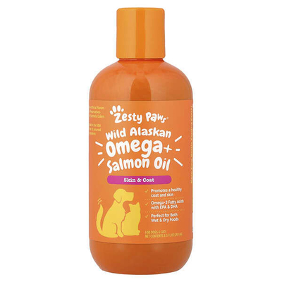 Zesty Paws,猫狗用野生阿拉斯加鲑鱼油配方，所有年龄适用，8.5 2