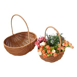 仿藤编织花篮草编藤编花篮伴手礼