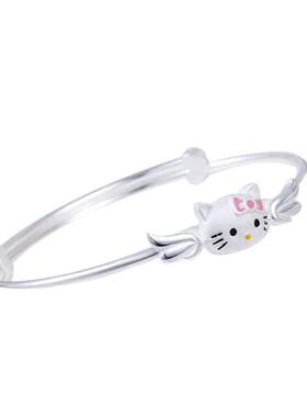 港正生s999粉色kitty女银饰