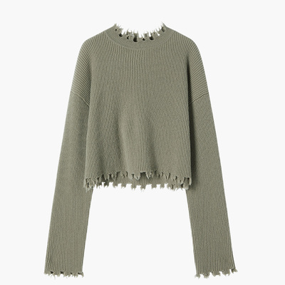 精纺羊毛流苏短款气质通勤针织