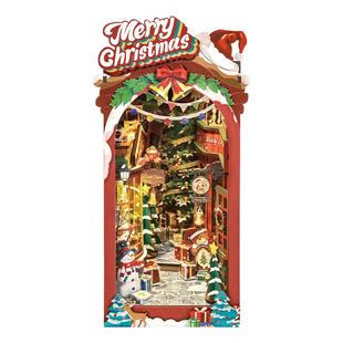 rolife若来圣诞拼装书立diy小屋书间秘境立体拼图摆件积木礼物