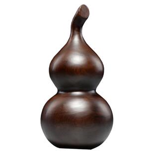 黑檀木质雕刻葫芦摆件家居客厅玄关木葫芦装饰摆设红木工艺品送礼